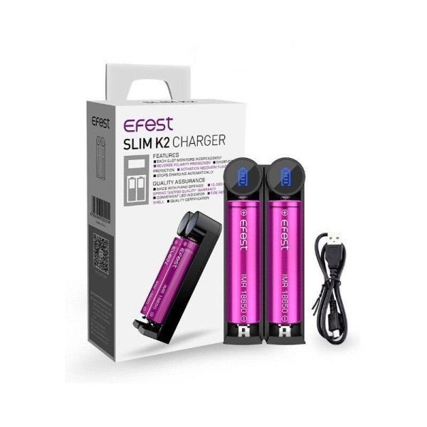 Efest Slim K2 ΦΟΡΤΙΣΤΗΣ ΜΕ USB ΚΑΛΩΔΙΟ