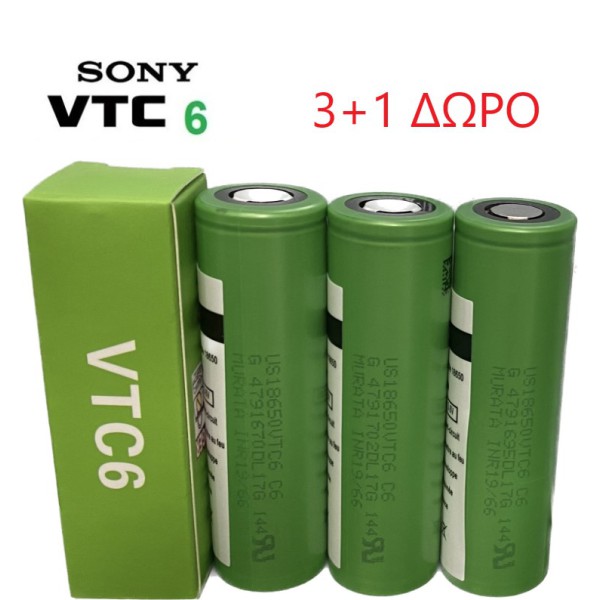 Μπαταρία Sony VTC6 18650 3000mAh 30A 3+1 Δωρο
