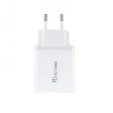 Αντάπτορας Πρίζας Τοίχου Λευκός USB & USB Type-C 20W 5V Fast Charge 3.0 BK383 1