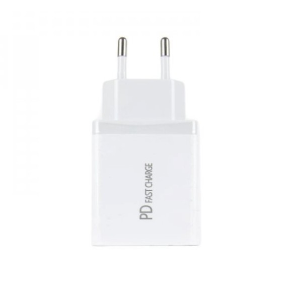 Αντάπτορας Πρίζας Τοίχου Λευκός USB & USB Type-C 20W 5V Fast Charge 3.0 BK383