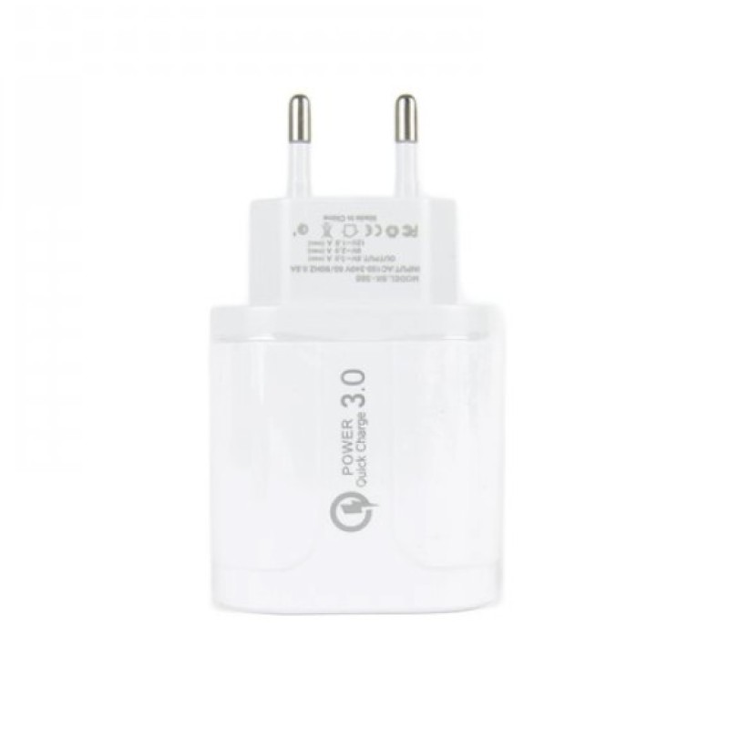 Αντάπτορας Τοίχου USB 4 port 3,1A 5V Fast Charge BK385 White